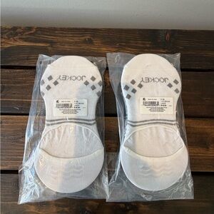 Jockey White No-Show Athletic Socks with Gray Accents - 3 Pack